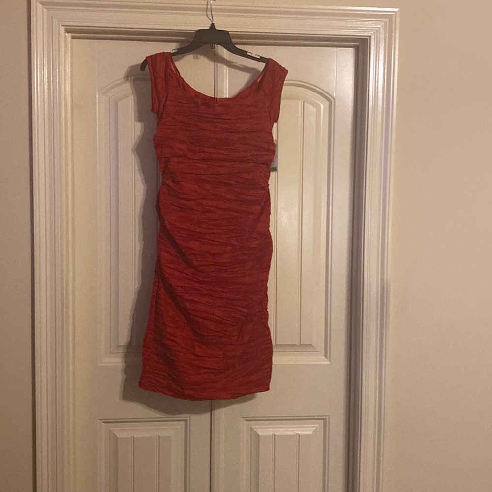 Red evening dress